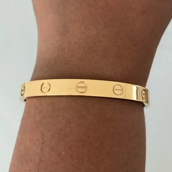 Gold Screw Bracelet Cuff Classic Model - Picture 4 of 9